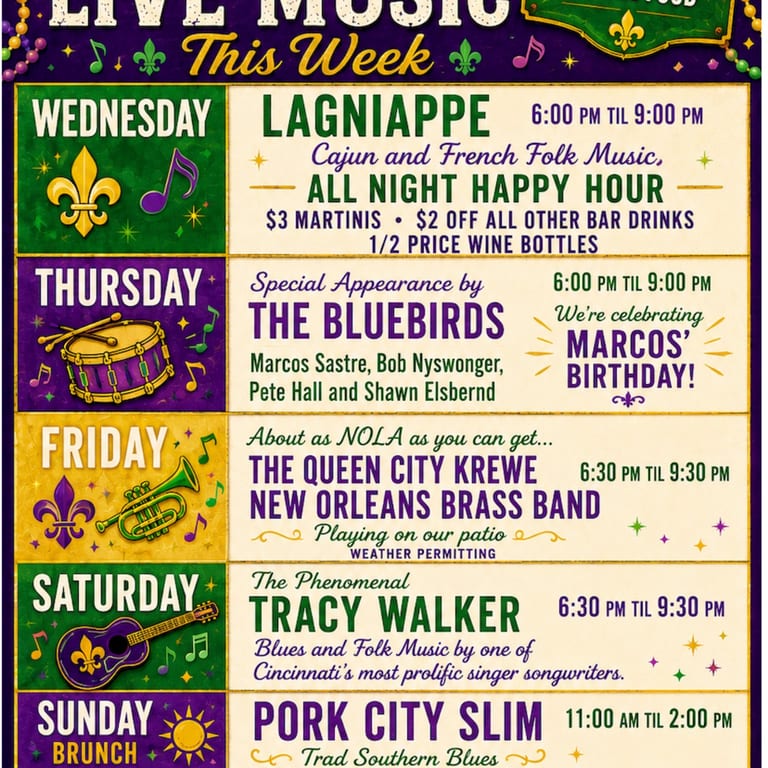 Weekly Music Calendar