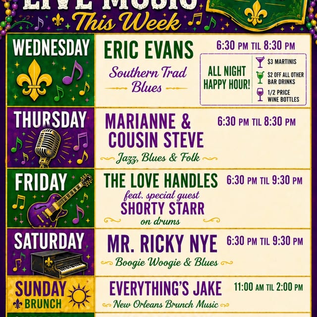 Weekly Music Calendar 
