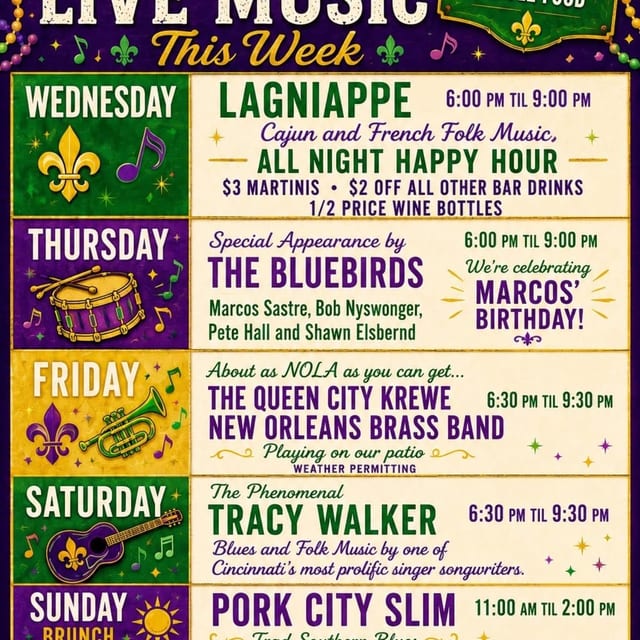 Weekly Music Calendar 