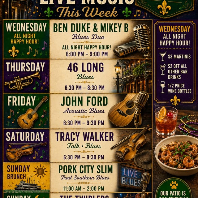 Weekly Music Calendar 